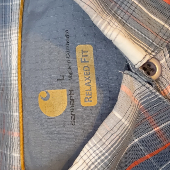 Carhartt Force Relaxed Fit Vented Short Sleeve Button Down Plaid Mens Si… - Picture 7 of 13